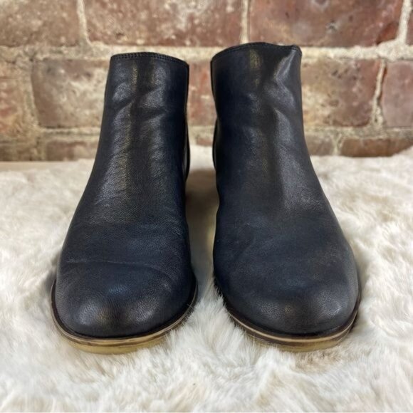 Lucky Brand Black Leather Ankle Bootie Boots Sz 9 - Picture 3 of 10